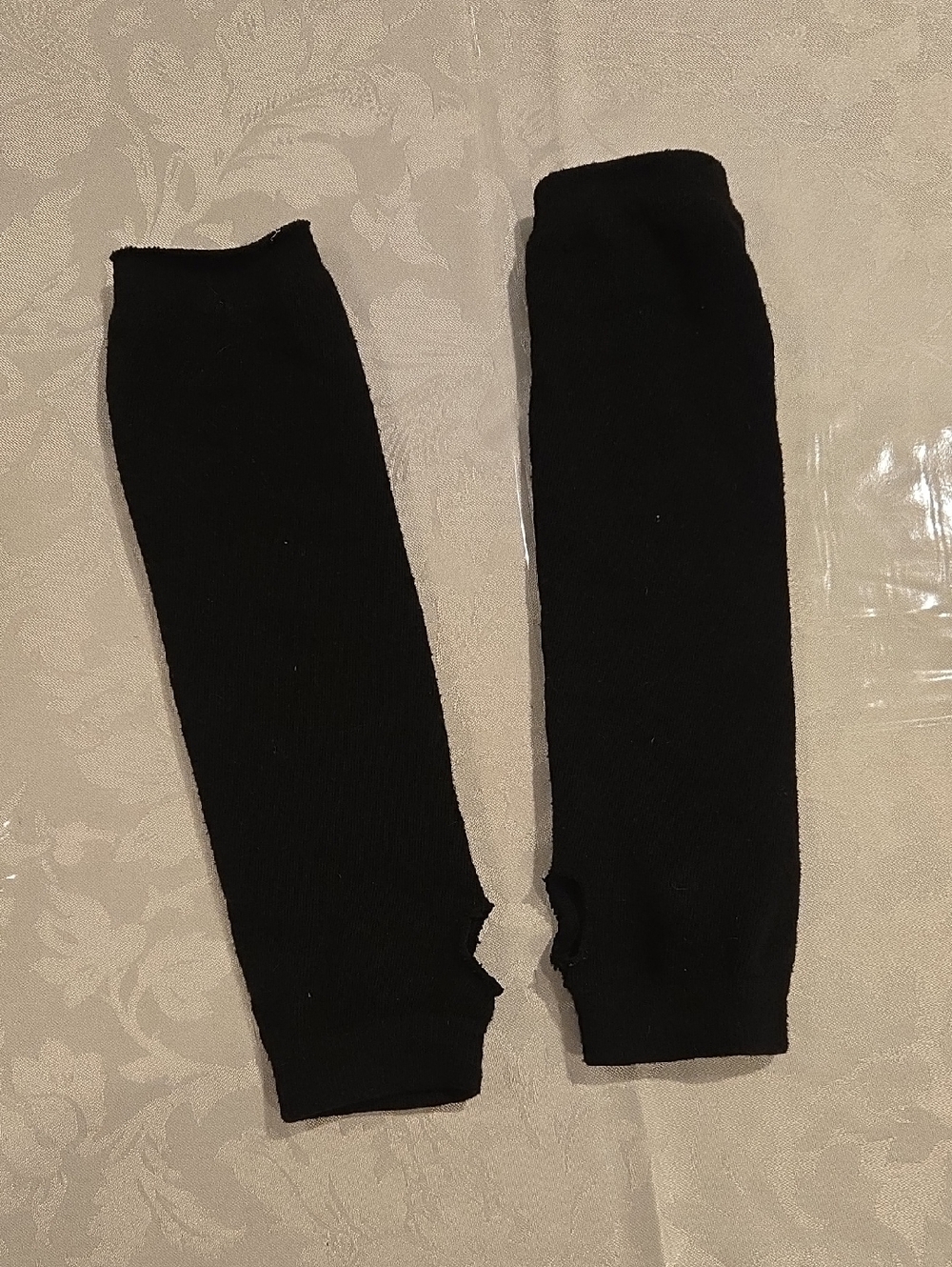 Black Arm Warmers, Fingerless Gloves- Handmade